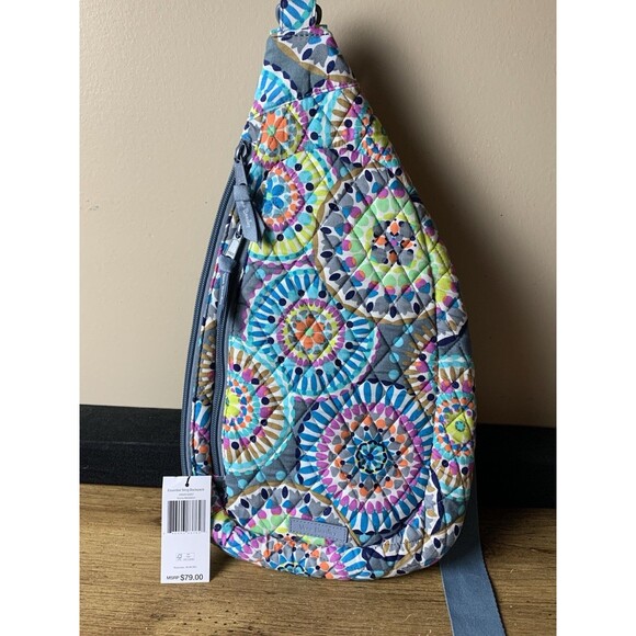 Vera Bradley Sling Backpack “Sunny Medallion" Essential Sling Gym School Work - Picture 1 of 9